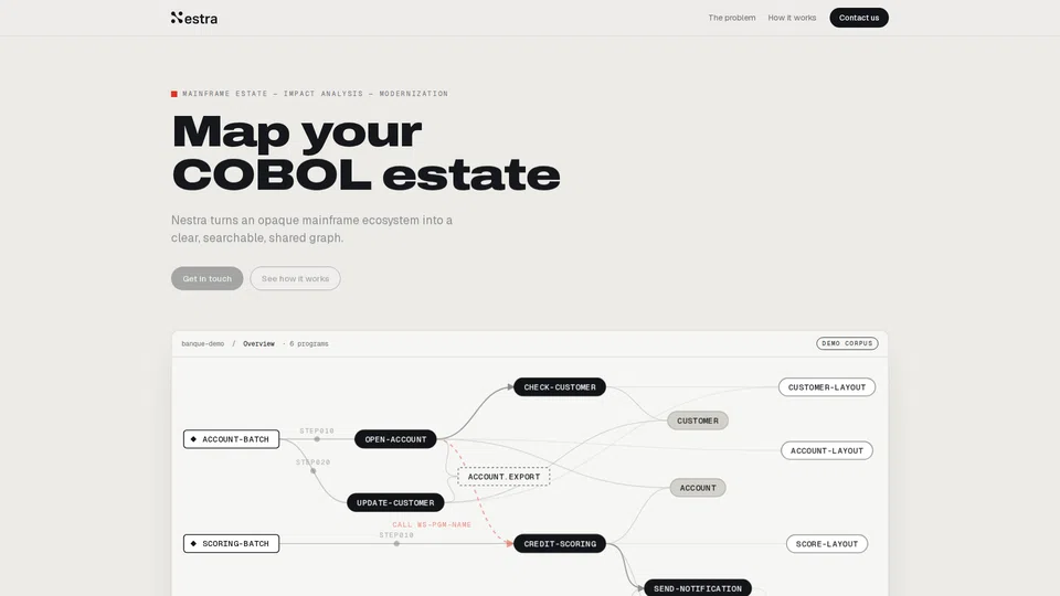 Homepage snapshot at launch