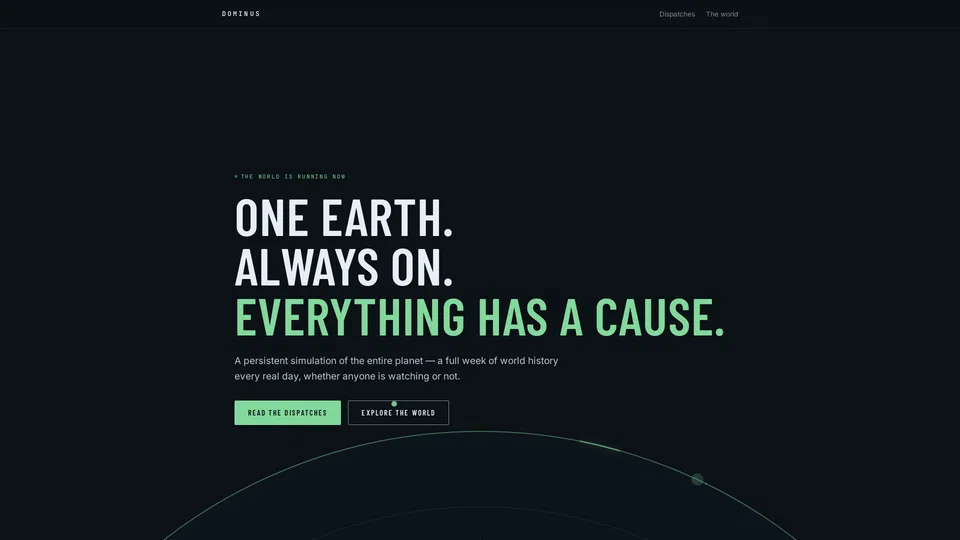 Homepage snapshot at launch
