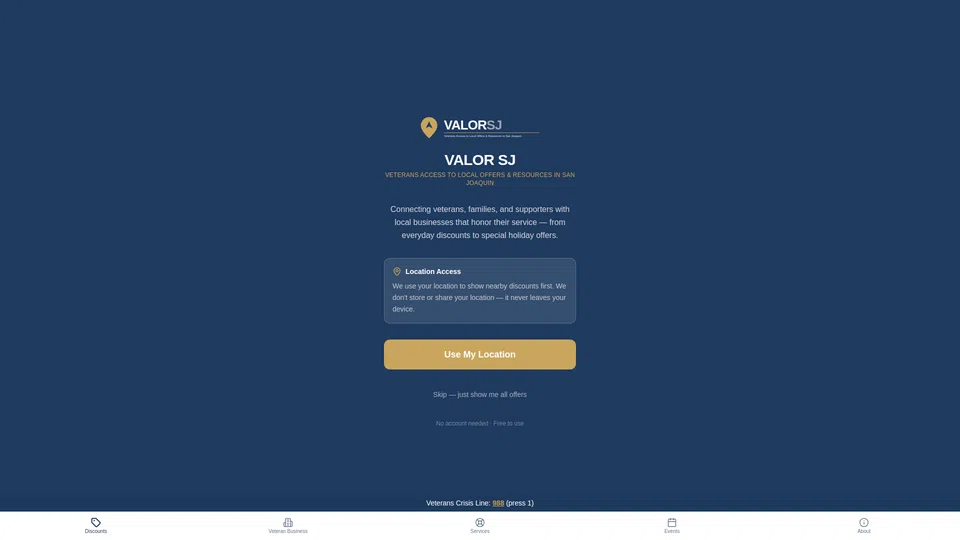 Homepage snapshot at launch