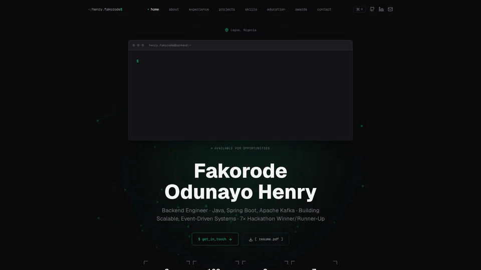 Homepage snapshot at launch