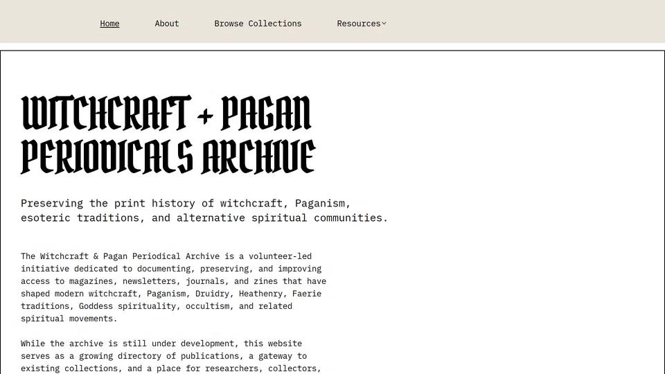 Homepage snapshot at launch