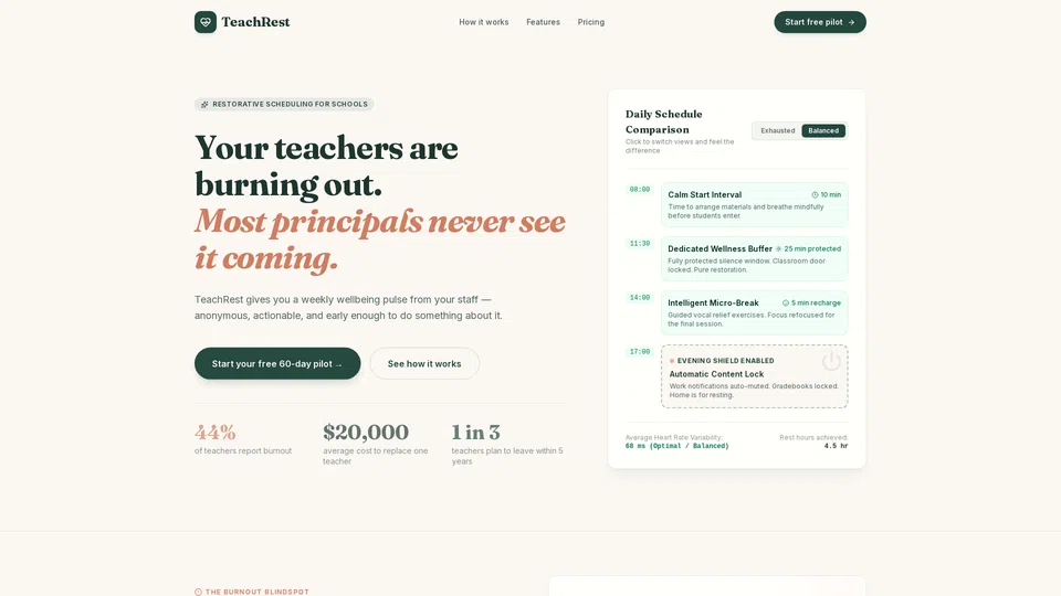 Homepage snapshot at launch