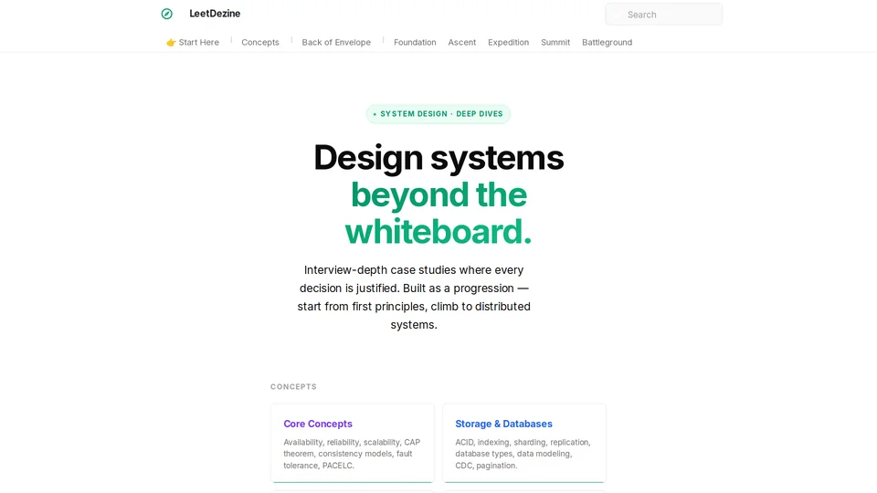 Homepage snapshot at launch