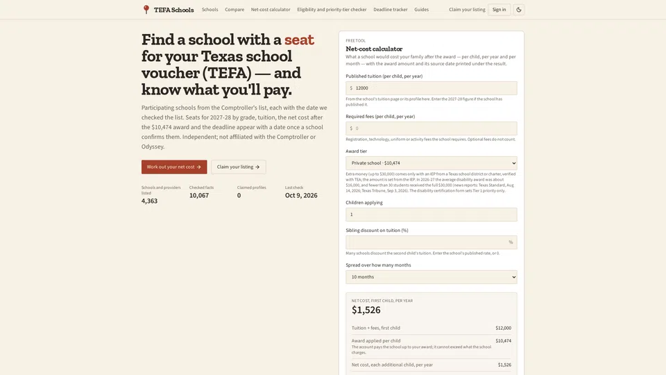 Homepage snapshot at launch