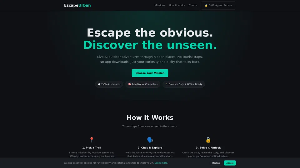 Homepage snapshot at launch