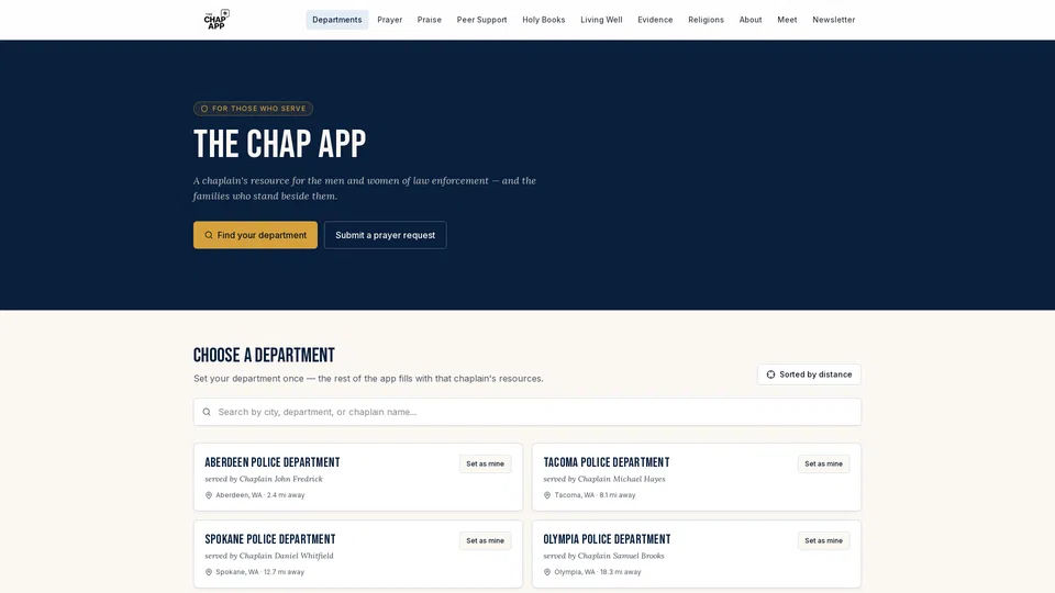 Homepage snapshot at launch