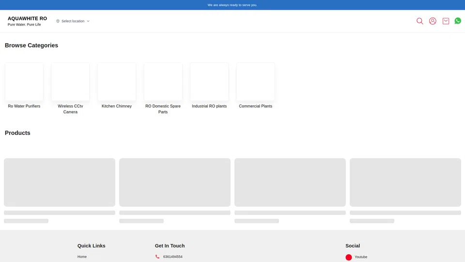 Homepage snapshot at launch