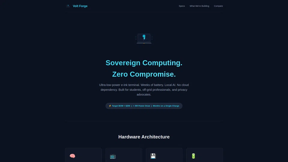 Homepage snapshot at launch