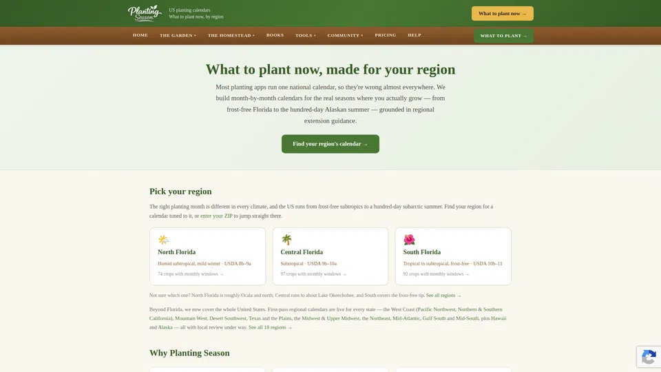 Homepage snapshot at launch