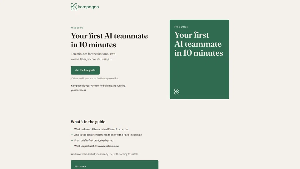 Homepage snapshot at launch