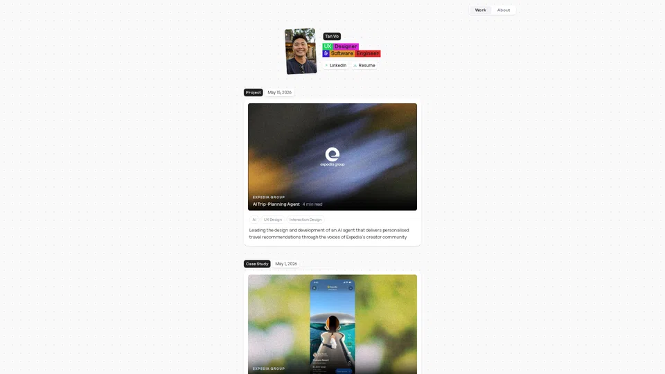 Homepage snapshot at launch