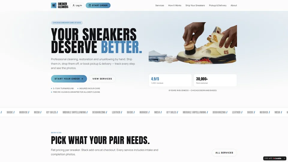 Homepage snapshot at launch