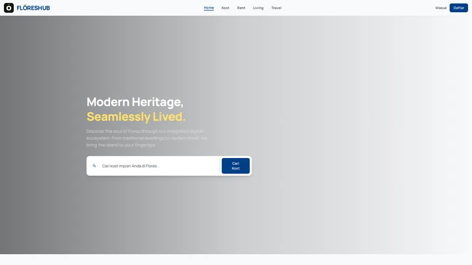 Homepage snapshot at launch