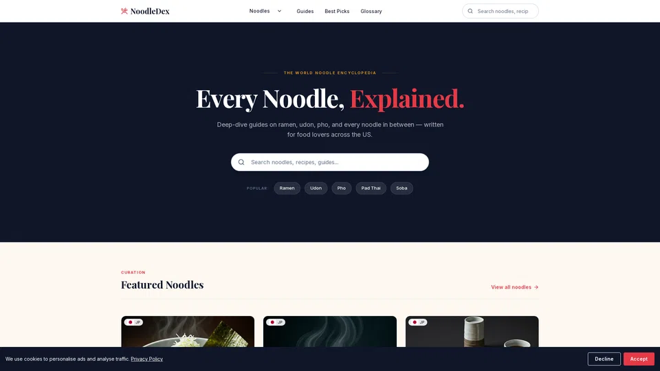 Homepage snapshot at launch