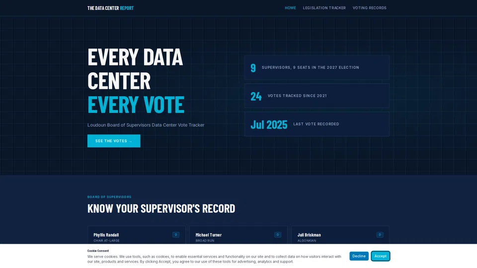 Homepage snapshot at launch