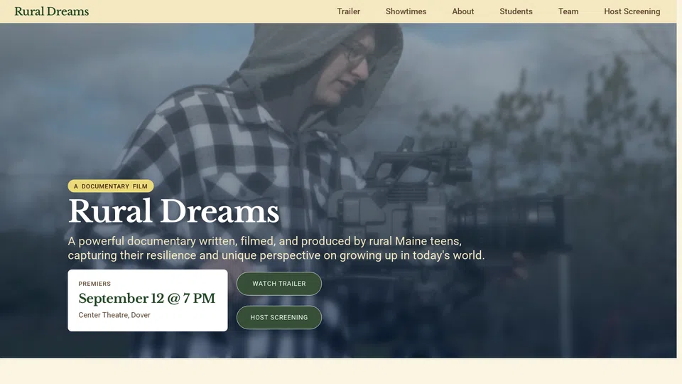 Homepage snapshot at launch