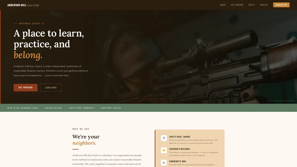 Homepage snapshot at launch