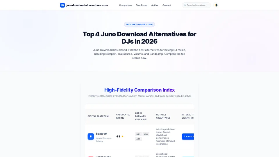 Homepage snapshot at launch