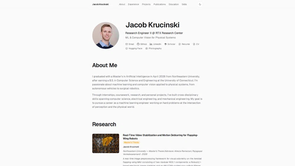 Homepage snapshot at launch