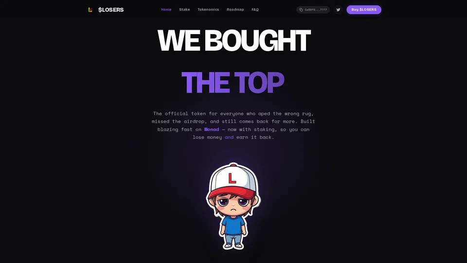 Homepage snapshot at launch