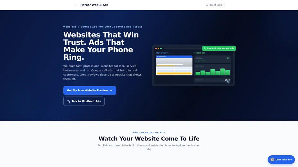 Homepage snapshot at launch