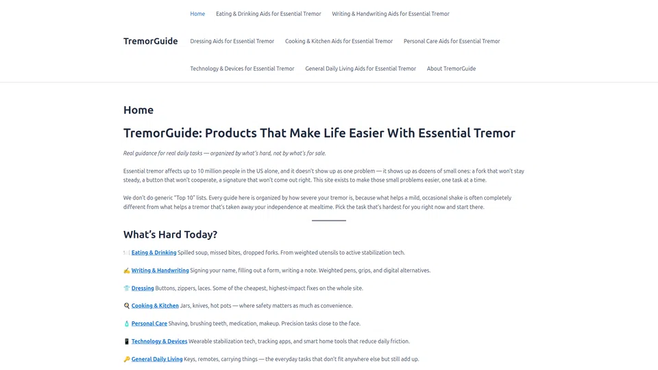Homepage snapshot at launch
