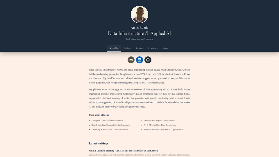 Homepage snapshot at launch