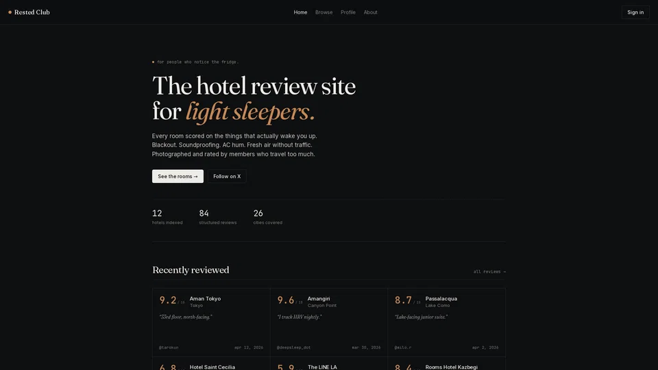 Homepage snapshot at launch