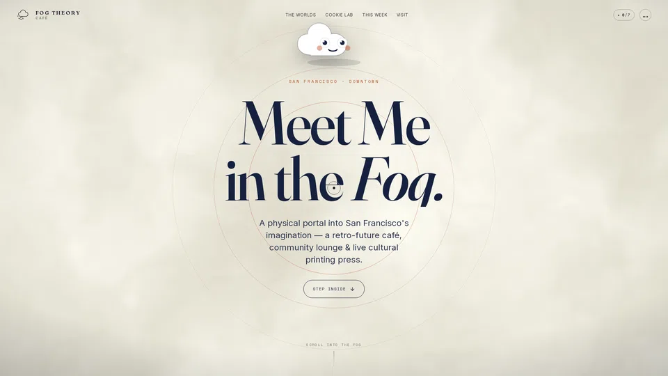 Homepage snapshot at launch