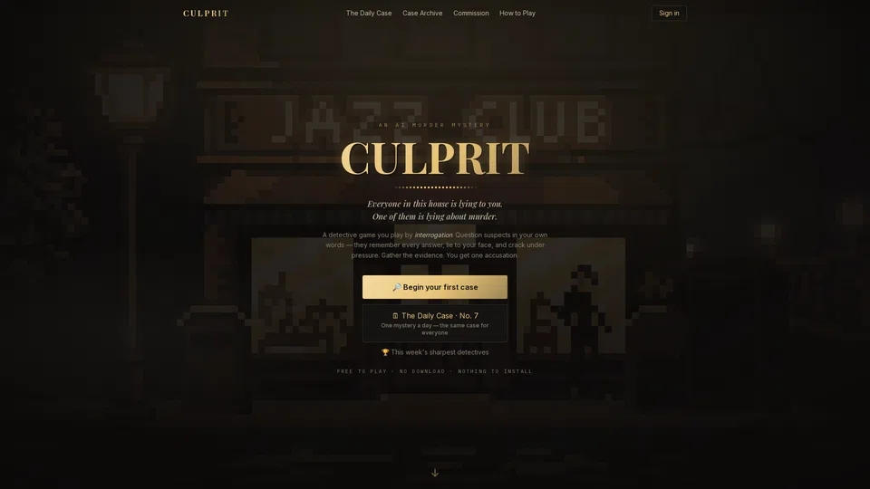 Homepage snapshot at launch
