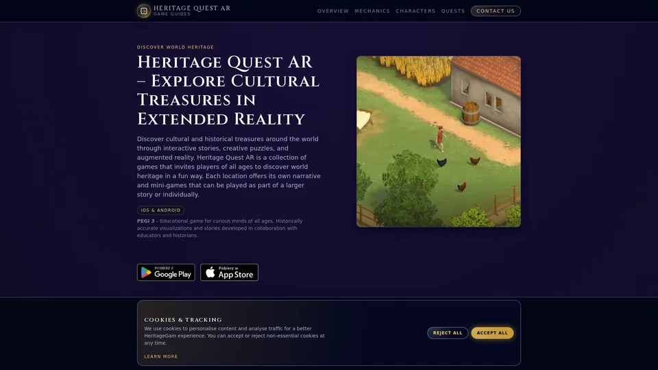Homepage snapshot at launch