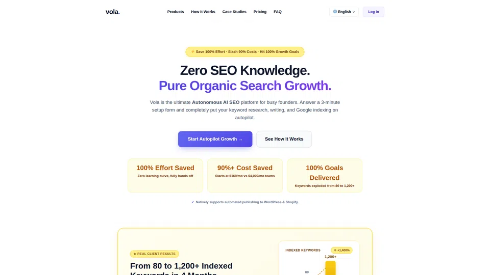 Homepage snapshot at launch