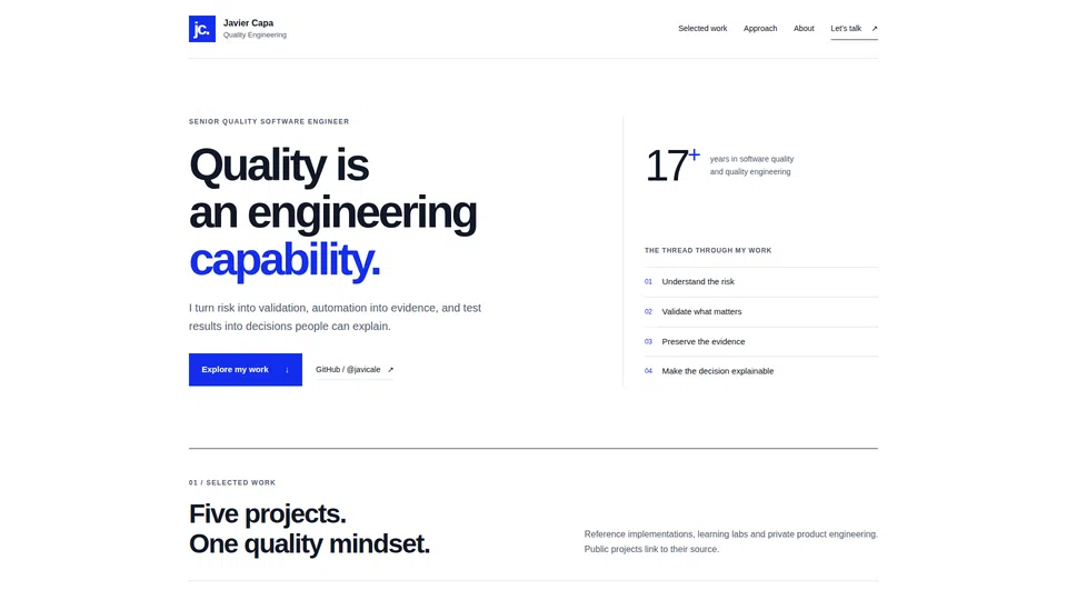Homepage snapshot at launch