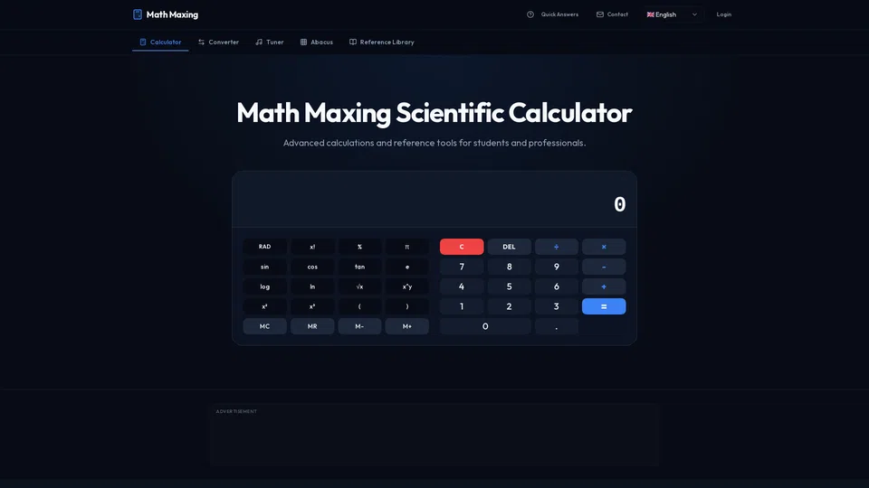 Homepage snapshot at launch