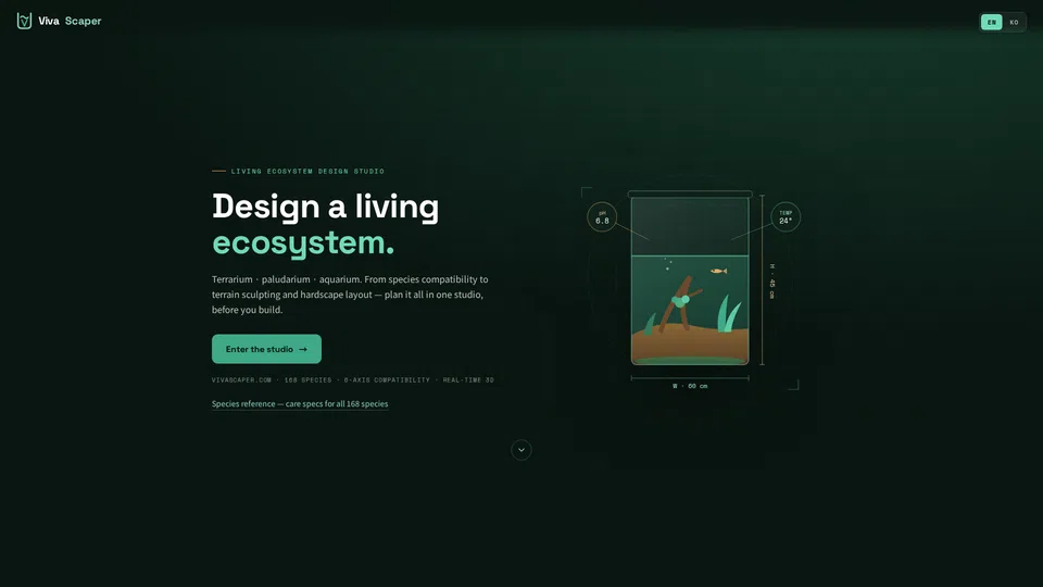 Homepage snapshot at launch