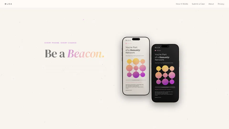 Homepage snapshot at launch