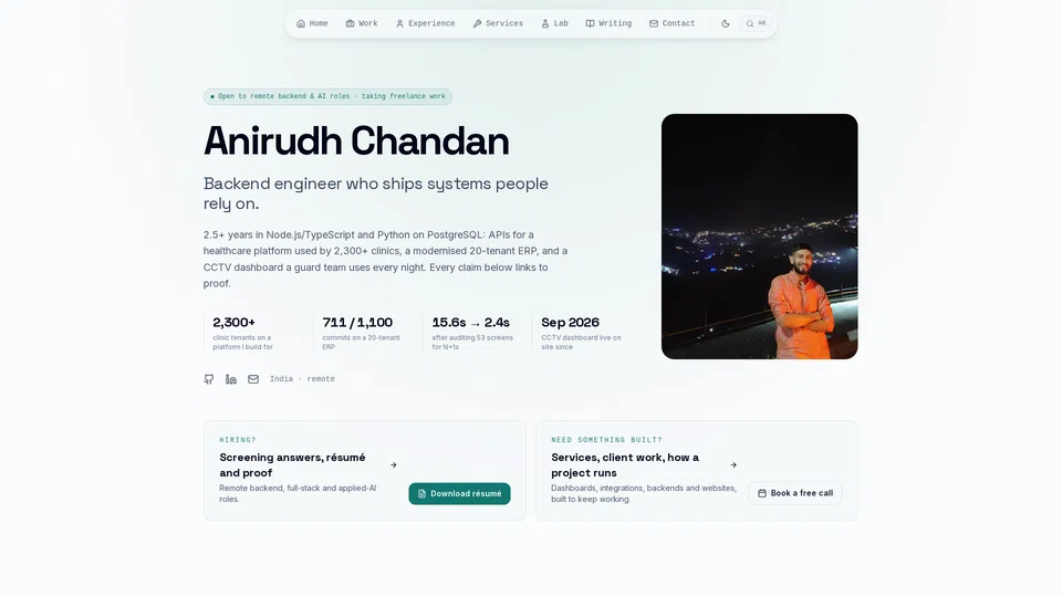 Homepage snapshot at launch