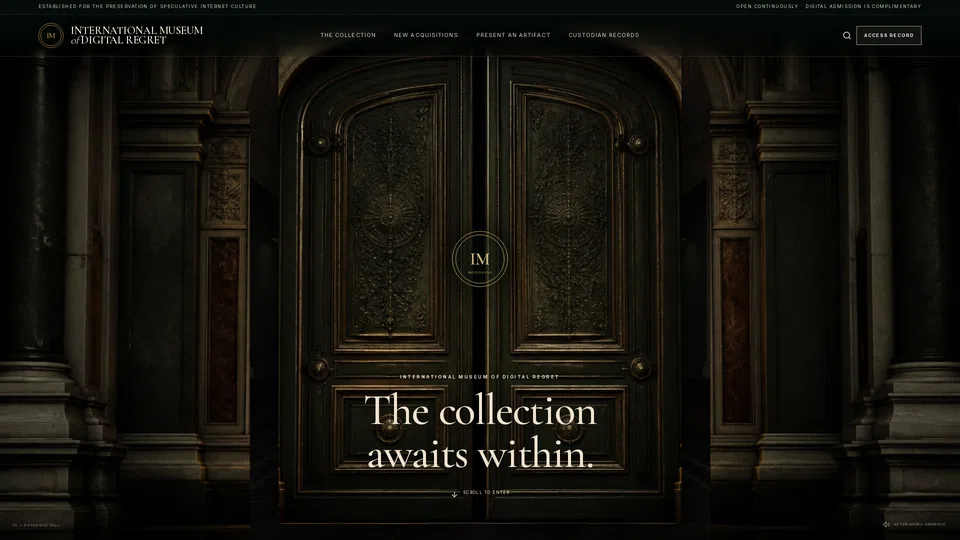 Homepage snapshot at launch