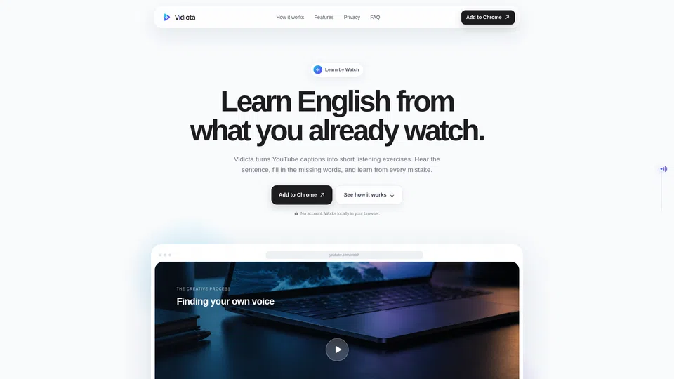 Homepage snapshot at launch