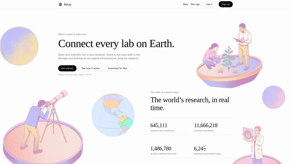 Homepage snapshot at launch