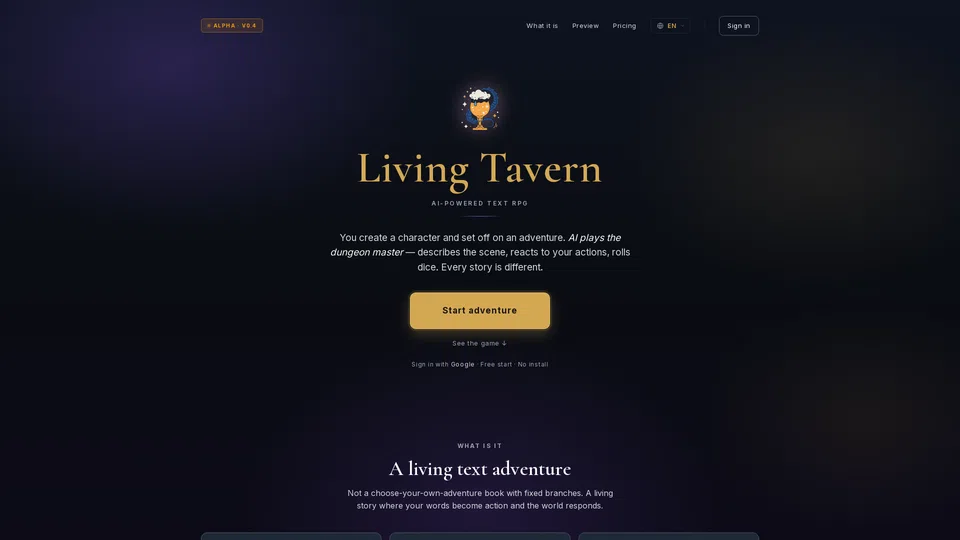 Homepage snapshot at launch