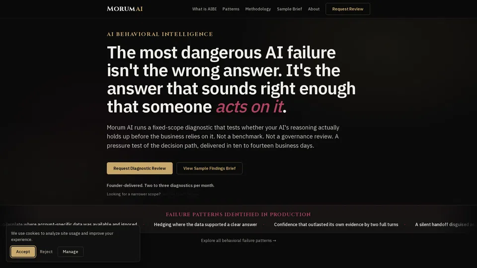 Homepage snapshot at launch