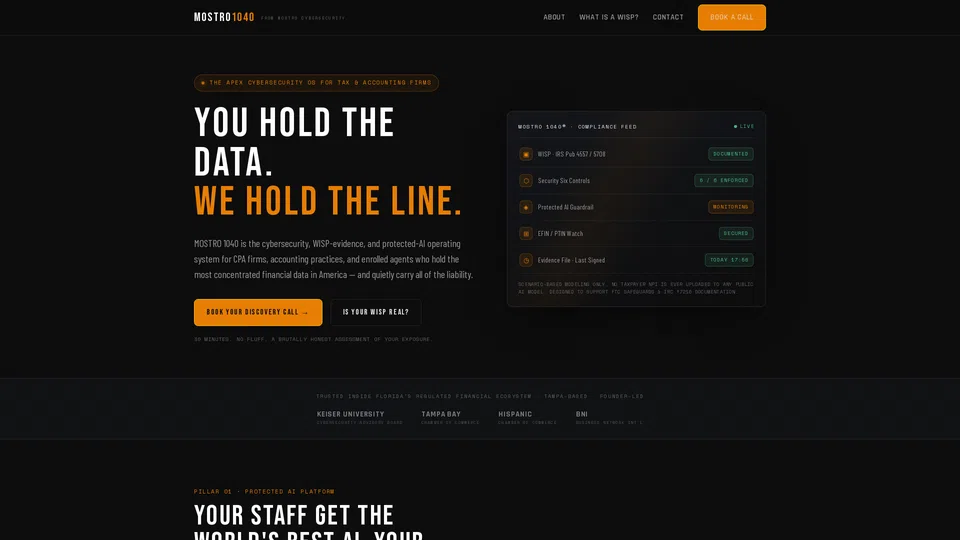 Homepage snapshot at launch