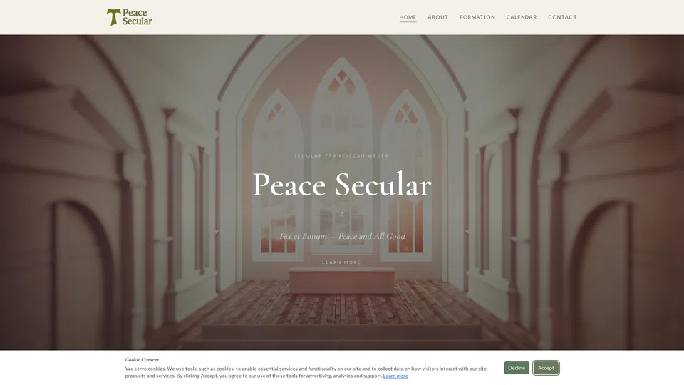 Homepage snapshot at launch