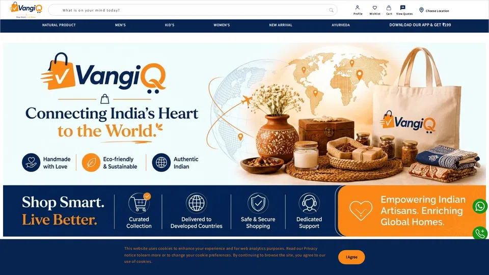 Homepage snapshot at launch