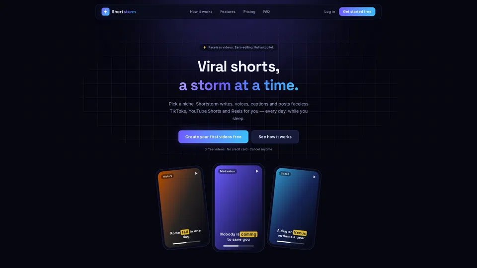 Homepage snapshot at launch