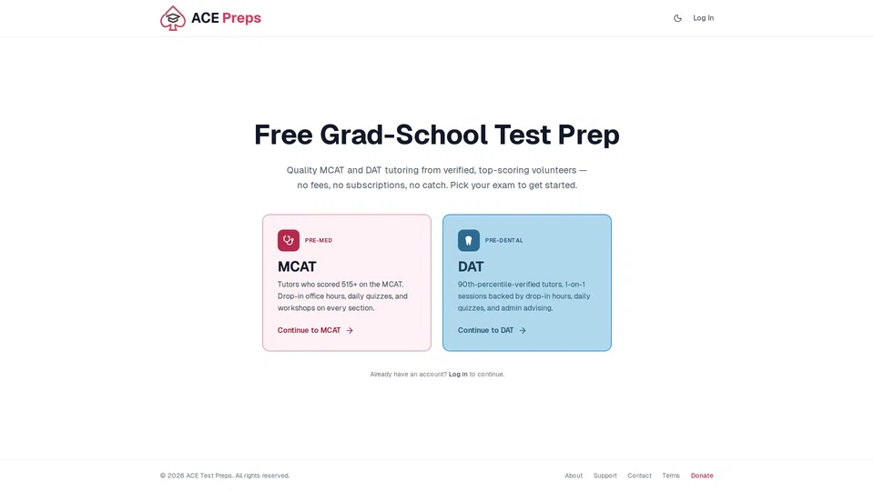 Homepage snapshot at launch