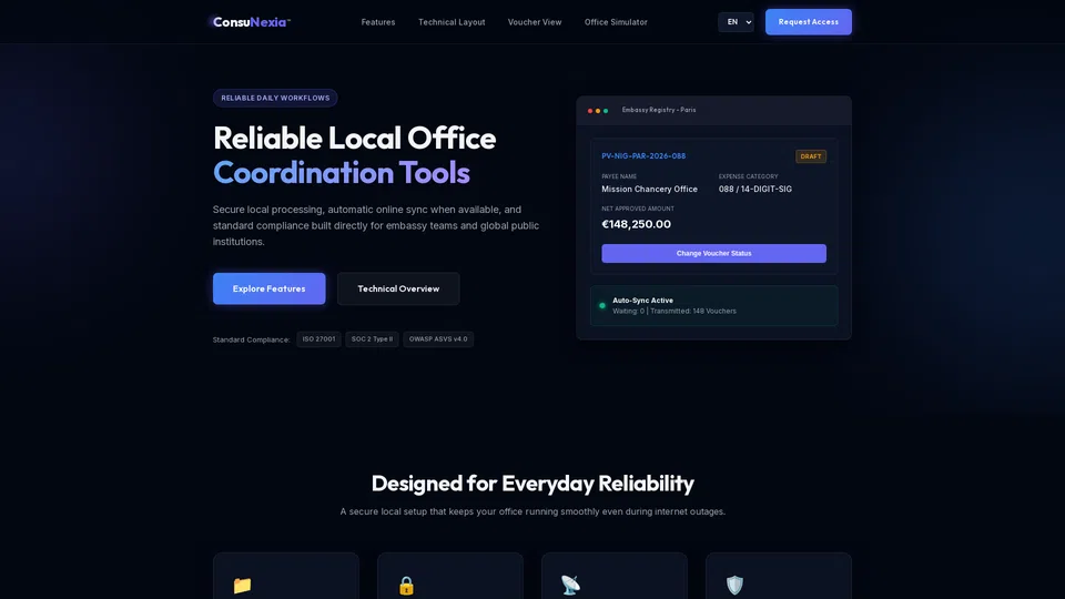 Homepage snapshot at launch