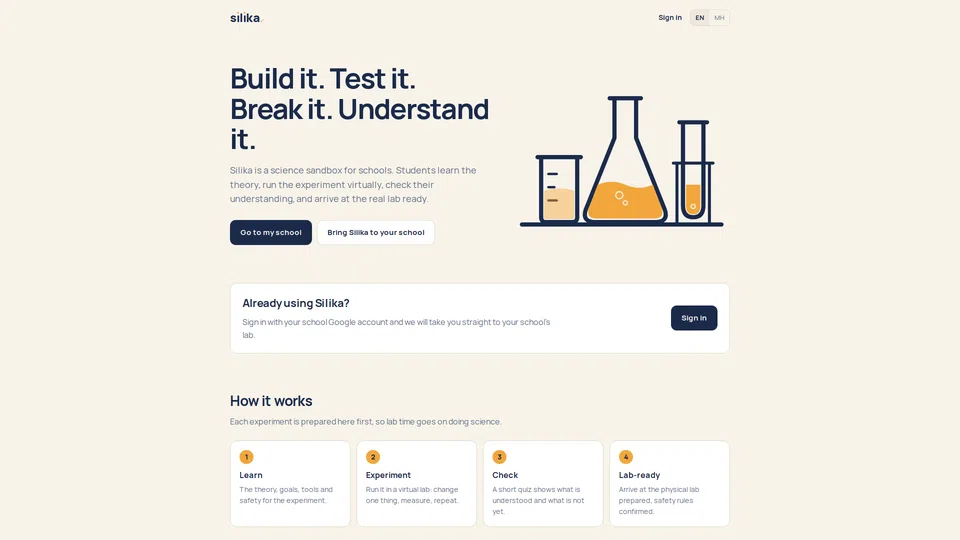 Homepage snapshot at launch