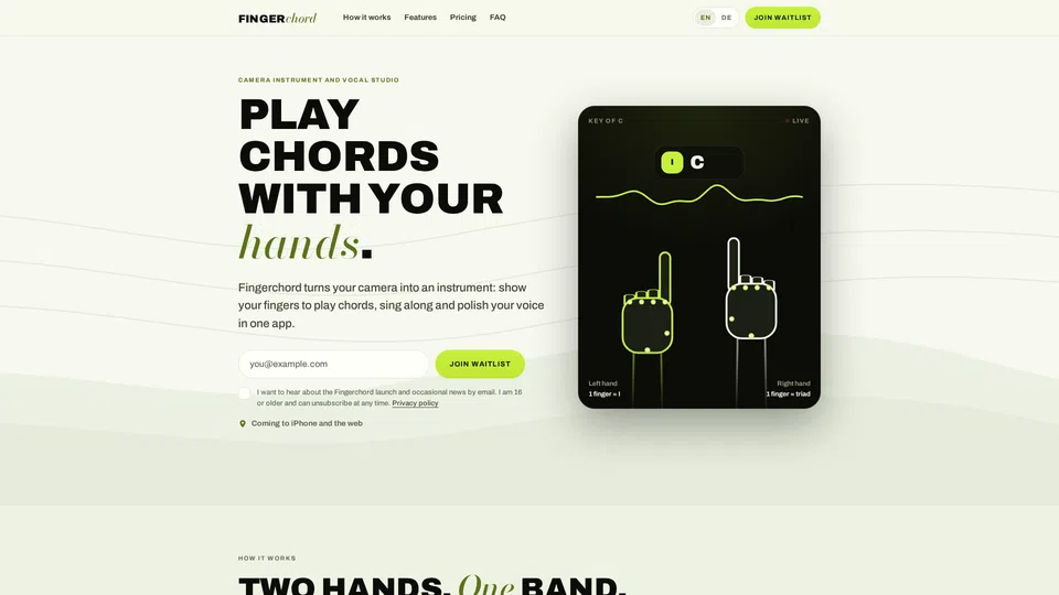 Homepage snapshot at launch
